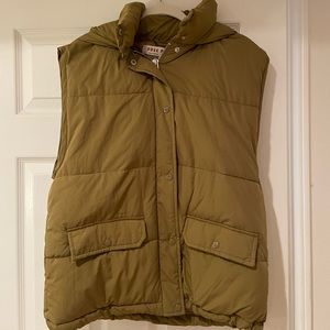 Free People Green Hooded Vest